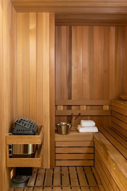 The sauna provides a tranquil sanctuary for both the body and mind