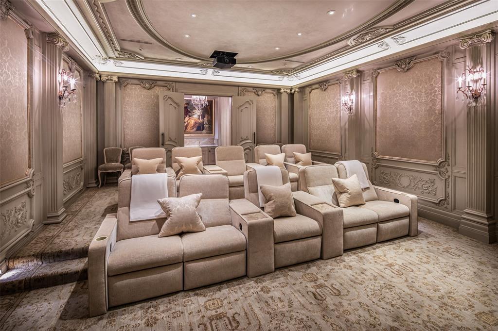 Movie nights take on new opulence in the sumptuous Home Theater featuring stadium seating, exquisite styling and a lobby salon with a snack station.