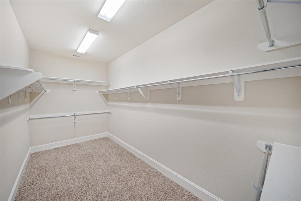 Need closet & storage space? Included is a 15' x 7' walk-in closet complete with double-hung wardrobe storage rods and plenty of shelf storage.
