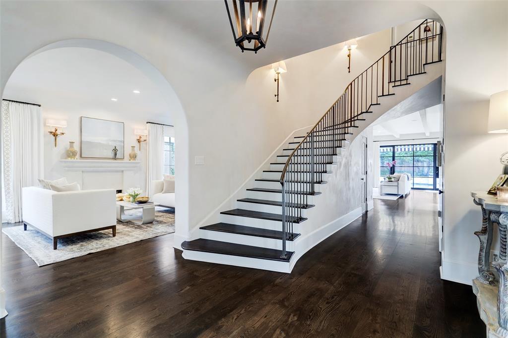 Breathtaking front foyer and staircase.