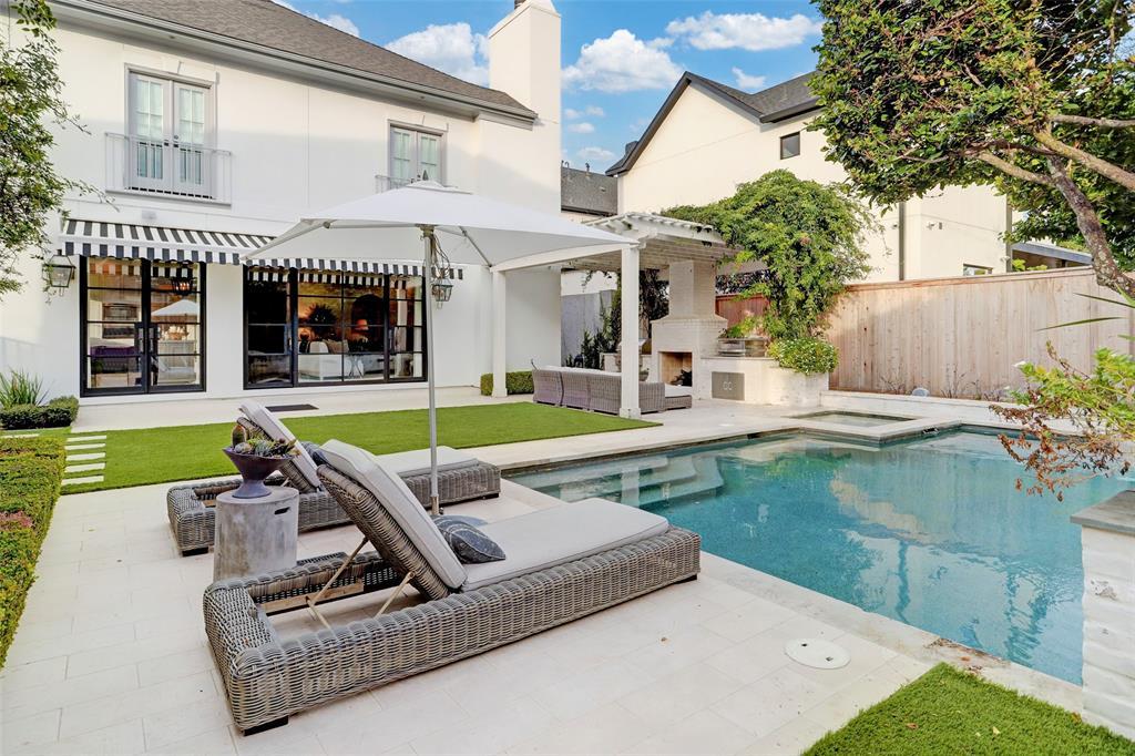 Relax in the sparkling pool with lounge space.