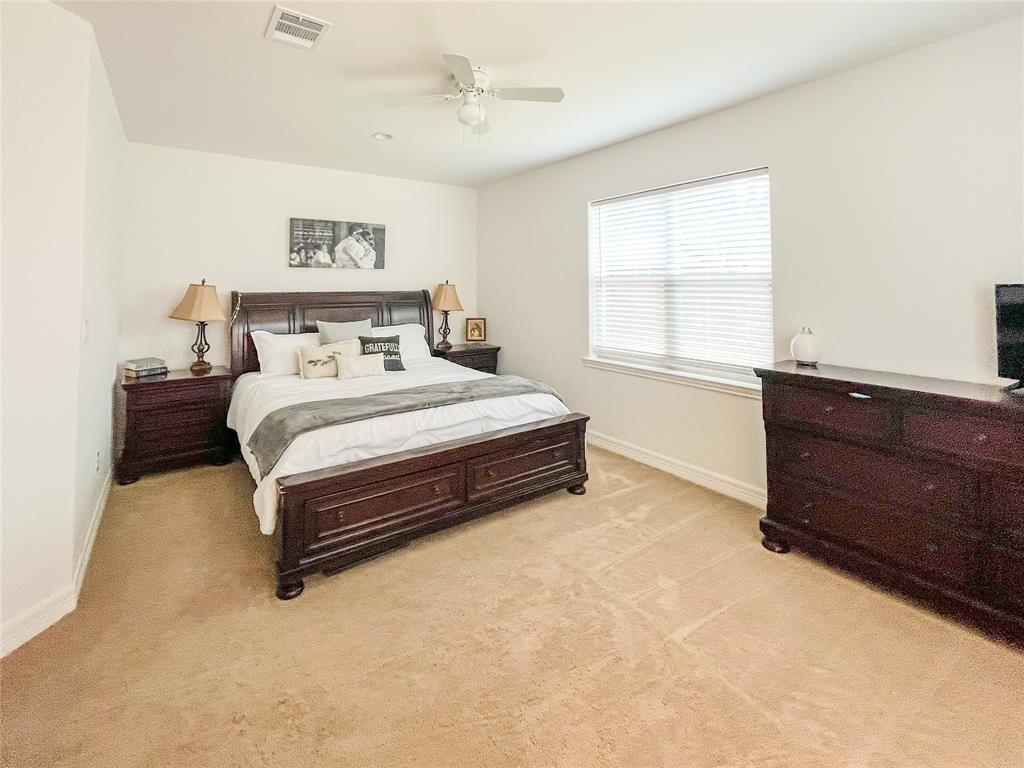 Large primary suite with walk in closet