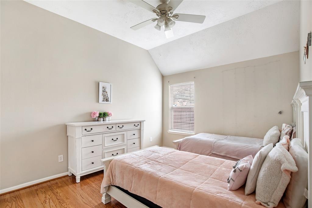 Bedroom #1 with Vaulted Ceilings & No Carpet makes for easy maintenance.