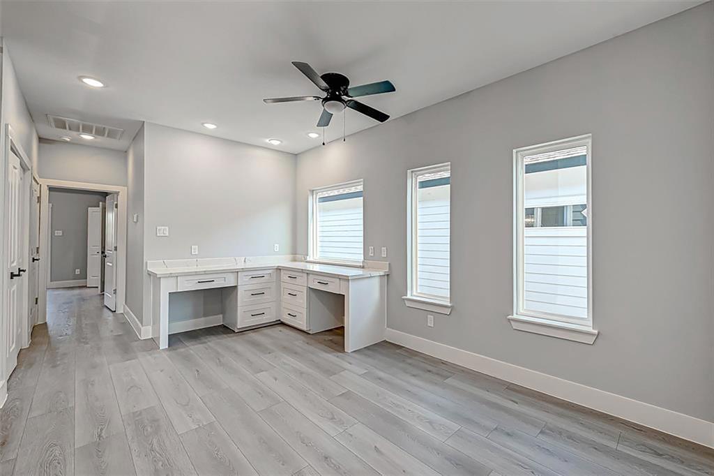 Second floor provides a flexible area with a built-in desk! Interior photos are from another community by the same builder; finishes and selection may vary.