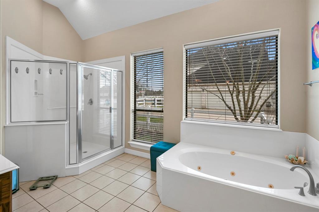 Jetted tub and separate walk in shower