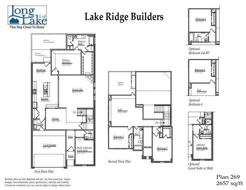 Plan 269 features 4 bedrooms, 3 full baths, and over 2,600 square feet of living space.