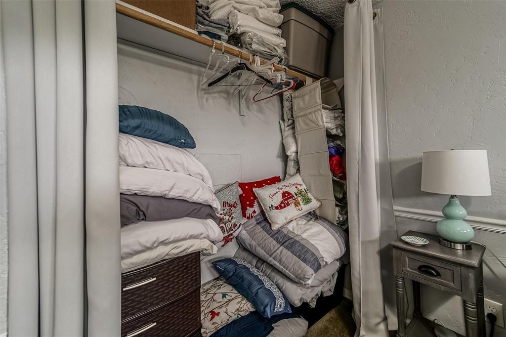 A spacious closet can be found in the bedroom as well.