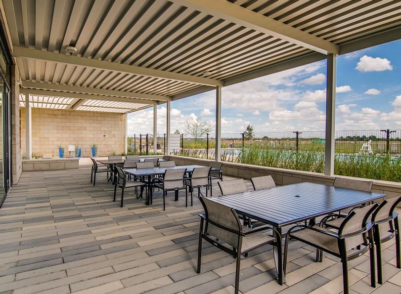 The outdoor sitting area within the clubhouse provides a great space to sit back relax and enjoy the outdoors.